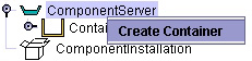 The ComponentServer contextual menu