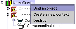 The CosNaming.NamingContext contextual menu