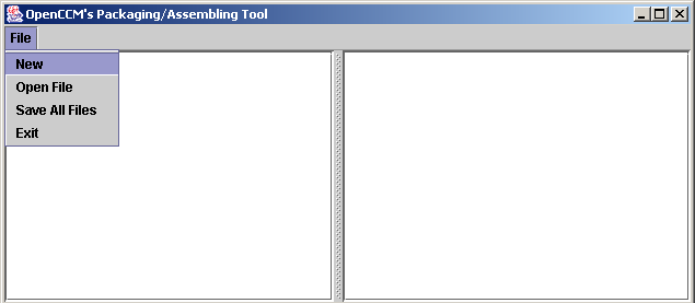 Packaging Tool editing the Dining Philosophers assembly descriptor